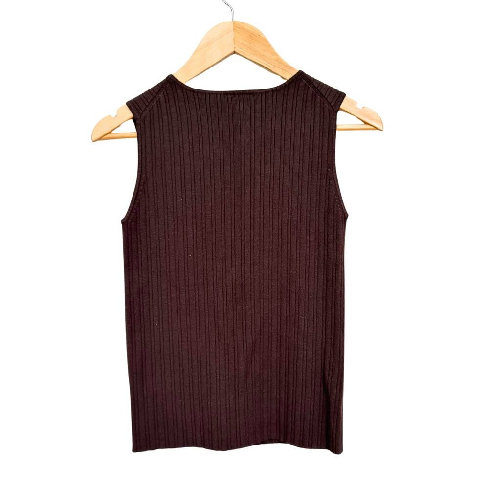 Ann Taylor Loft Brown Knit Tank Top Women’s Size M - Picture 2 of 3